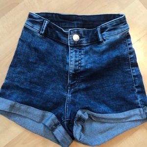 High rise jean shorts